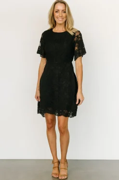 Online Baltic Born Aasha Lace Short Dress | Black