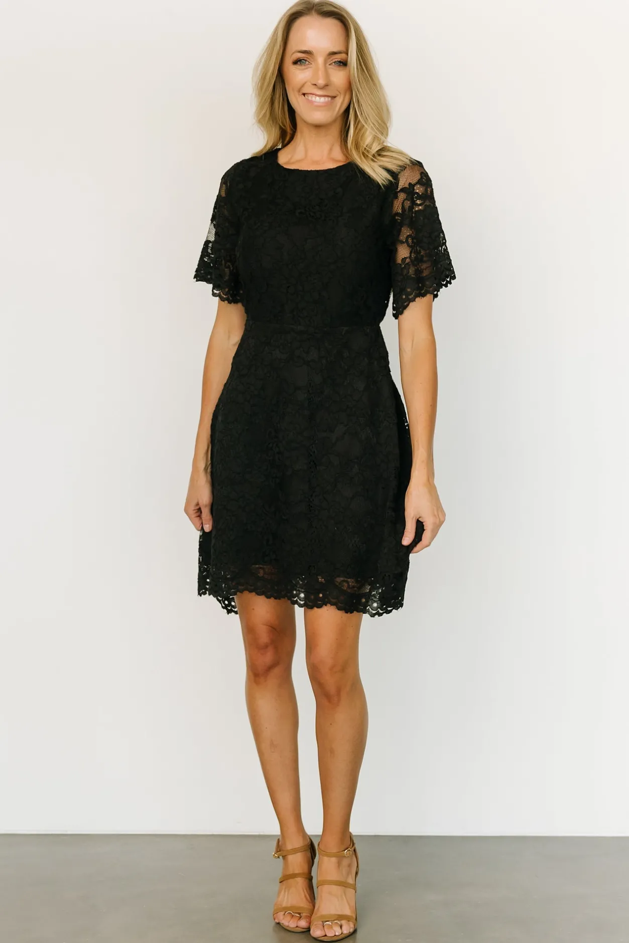 Online Baltic Born Aasha Lace Short Dress | Black