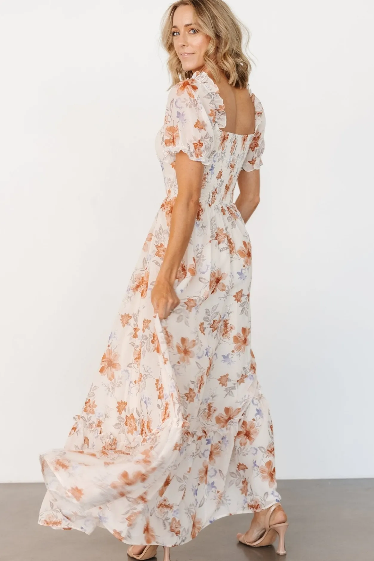 New Baltic Born Aberdeen Sweetheart Maxi Dress | Cream Floral CreamFloral