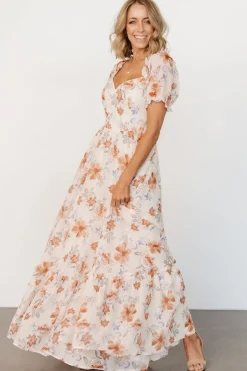 New Baltic Born Aberdeen Sweetheart Maxi Dress | Cream Floral CreamFloral