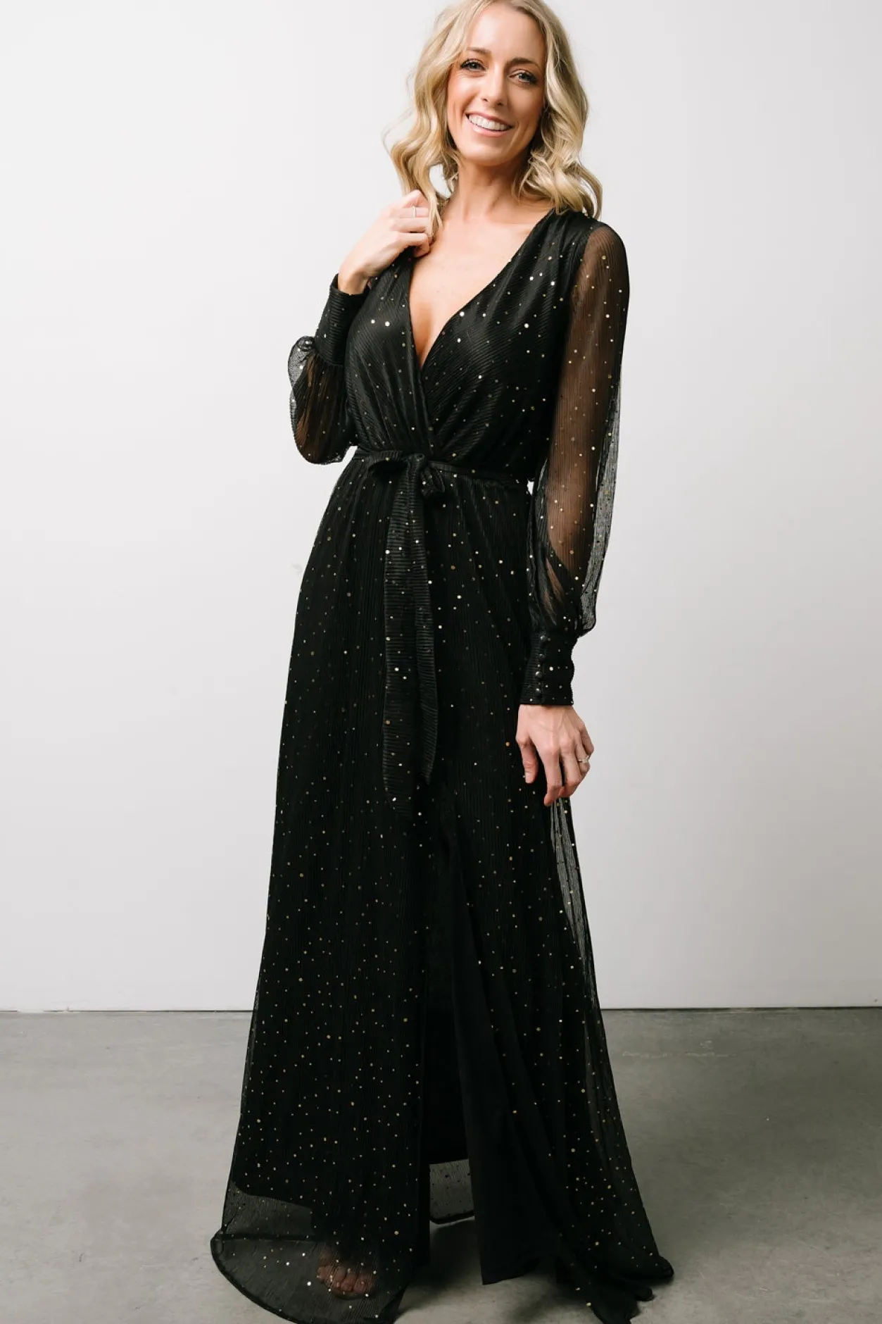 New Baltic Born Abigail Sparkle Gown | Black