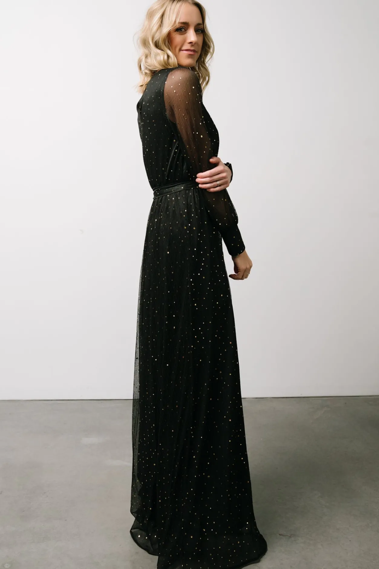 New Baltic Born Abigail Sparkle Gown | Black