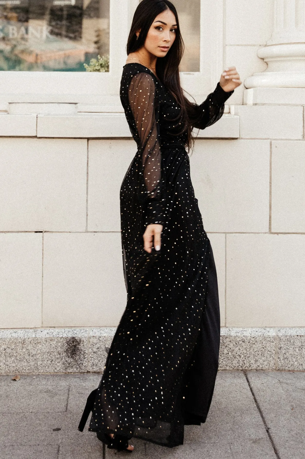 New Baltic Born Abigail Sparkle Gown | Black