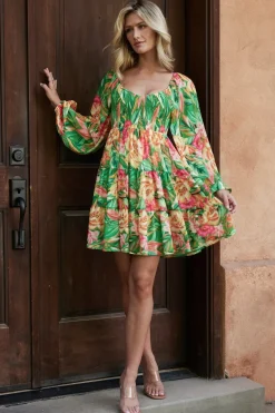 Outlet Baltic Born Acapulco Short Dress | Green Multi Print GreenMultiPrint