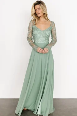 Discount Baltic Born Adalaide Long Sleeve Maxi Dress | Dusty Sage DustySage