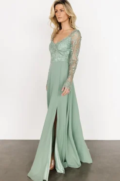 Discount Baltic Born Adalaide Long Sleeve Maxi Dress | Dusty Sage DustySage