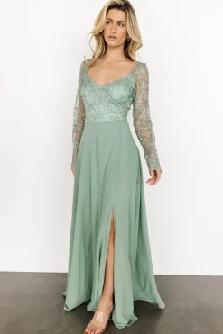 Discount Baltic Born Adalaide Long Sleeve Maxi Dress | Dusty Sage DustySage