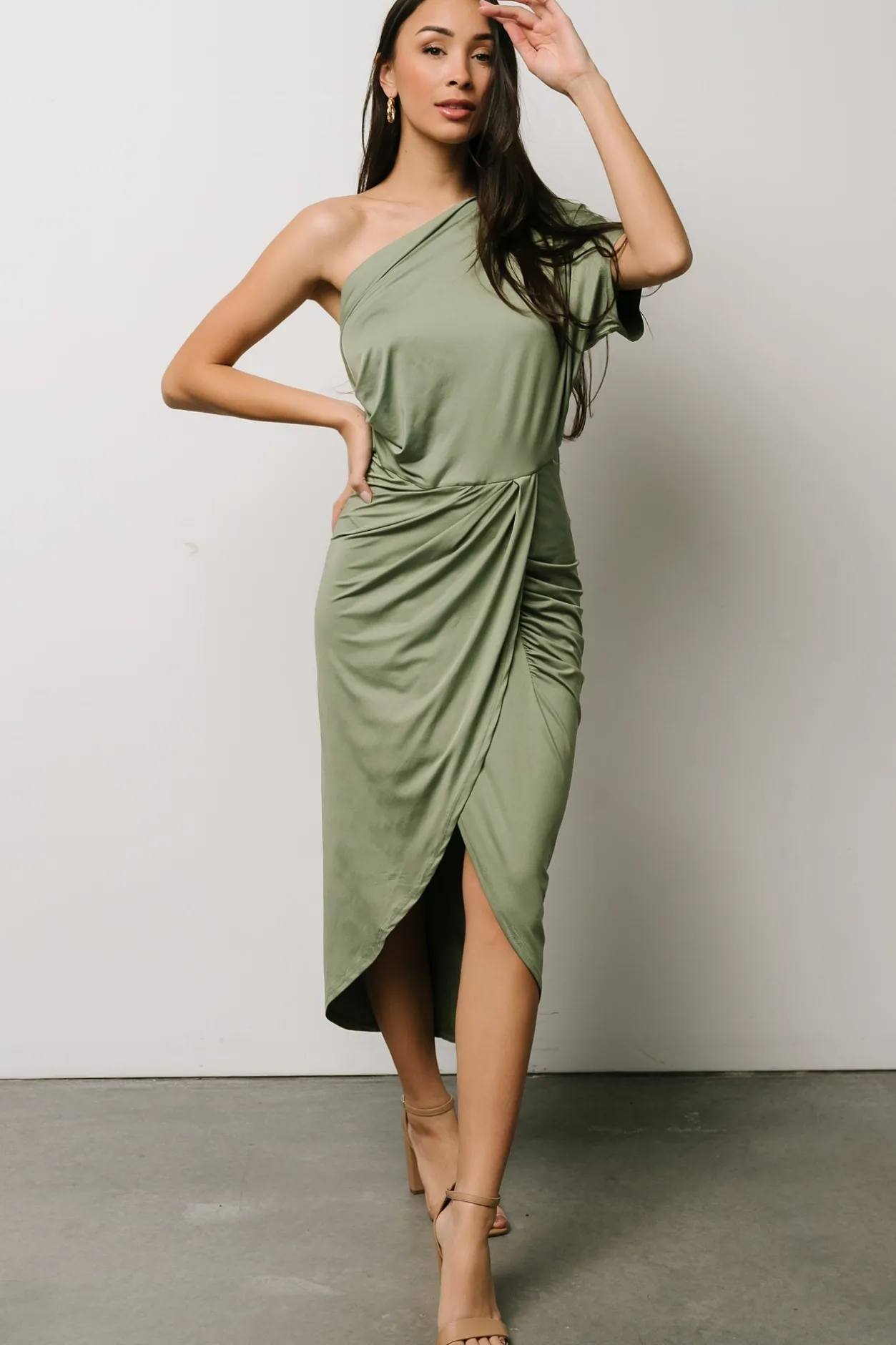 Outlet Baltic Born Addison Midi Dress | Dusty Sage DustySage