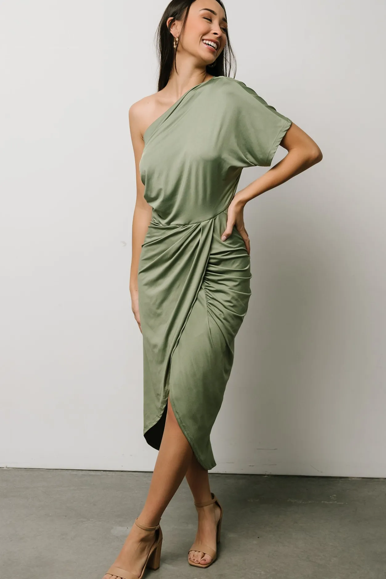 Outlet Baltic Born Addison Midi Dress | Dusty Sage DustySage