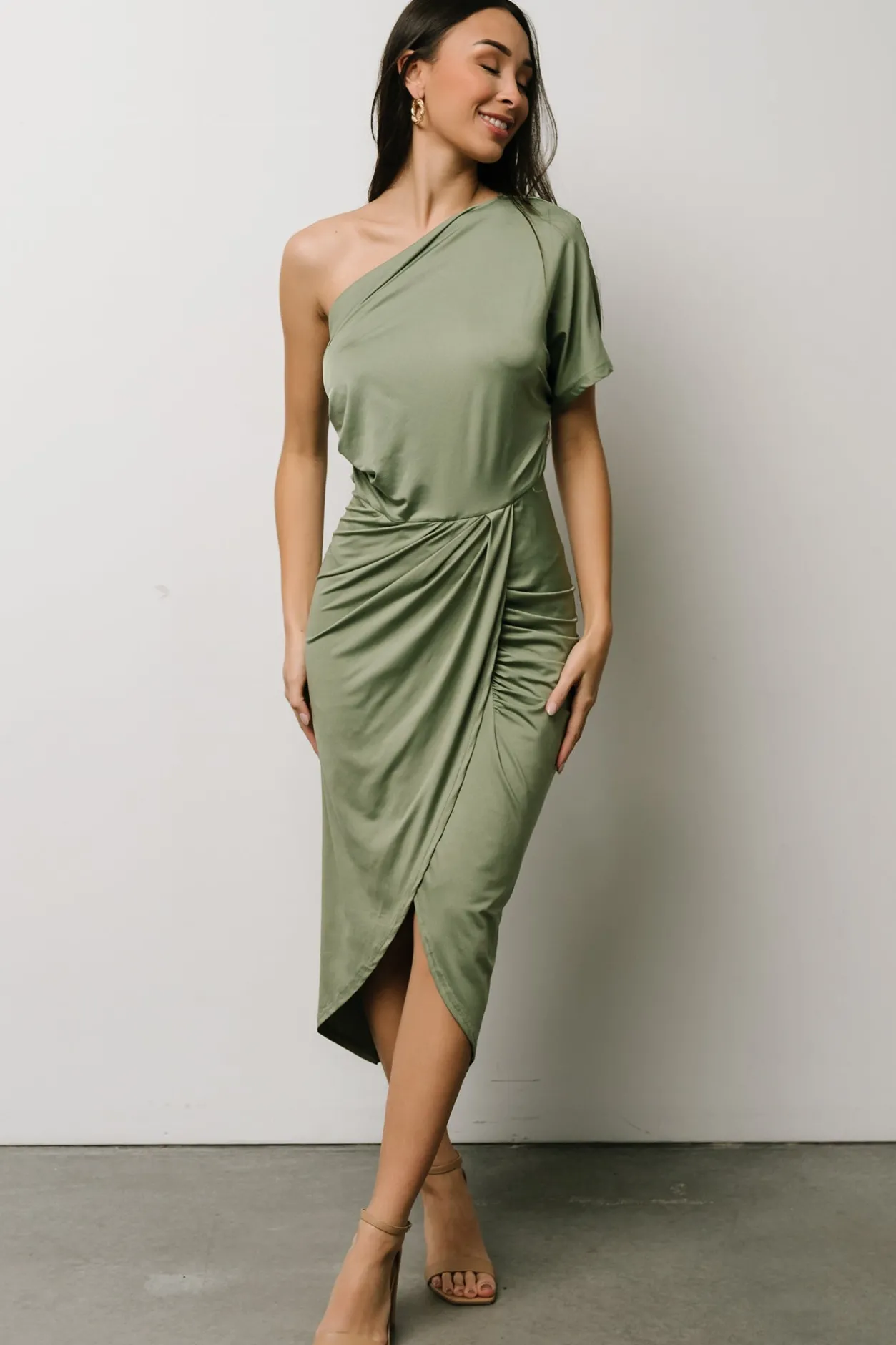 Outlet Baltic Born Addison Midi Dress | Dusty Sage DustySage