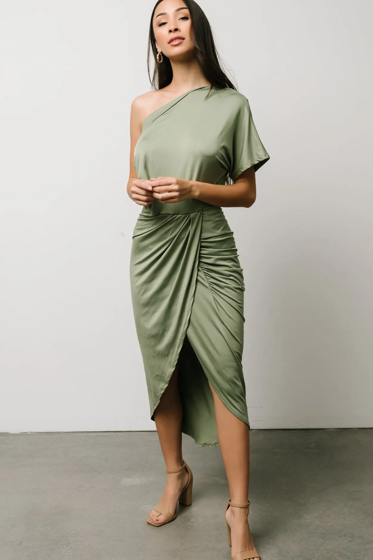 Outlet Baltic Born Addison Midi Dress | Dusty Sage DustySage