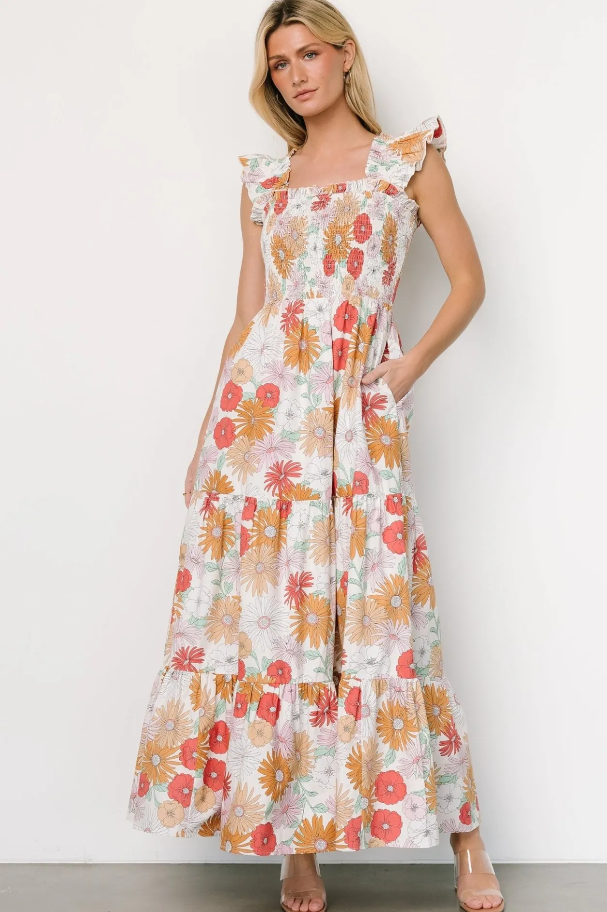 Clearance Baltic Born Adela Maxi Dress | Cream Multi Floral CreamMultiFloral