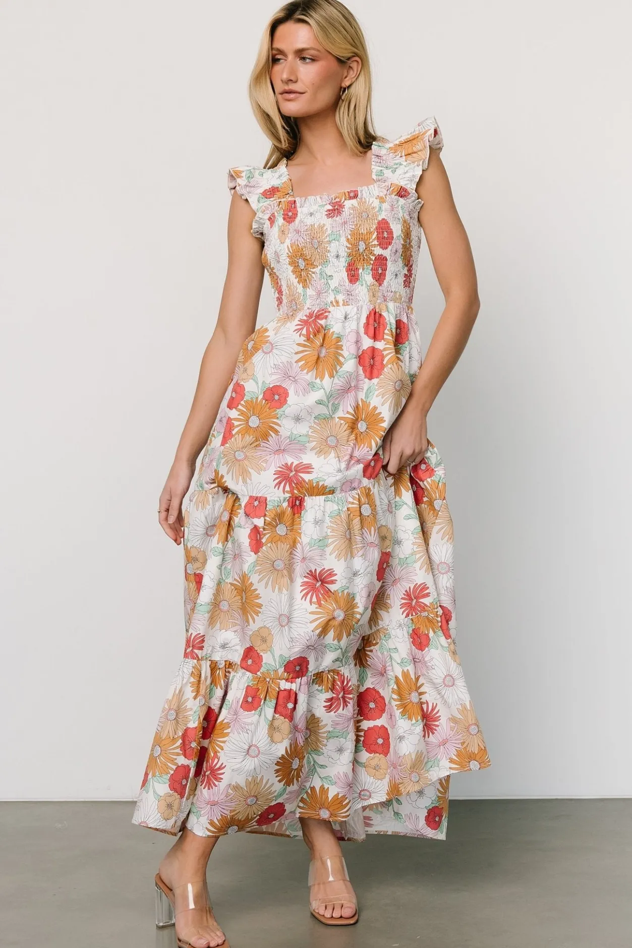 Clearance Baltic Born Adela Maxi Dress | Cream Multi Floral CreamMultiFloral