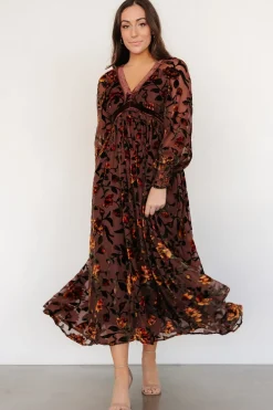 Sale Baltic Born Adele Velvet Dress | Clove + Amber Floral Clove+AmberFloral