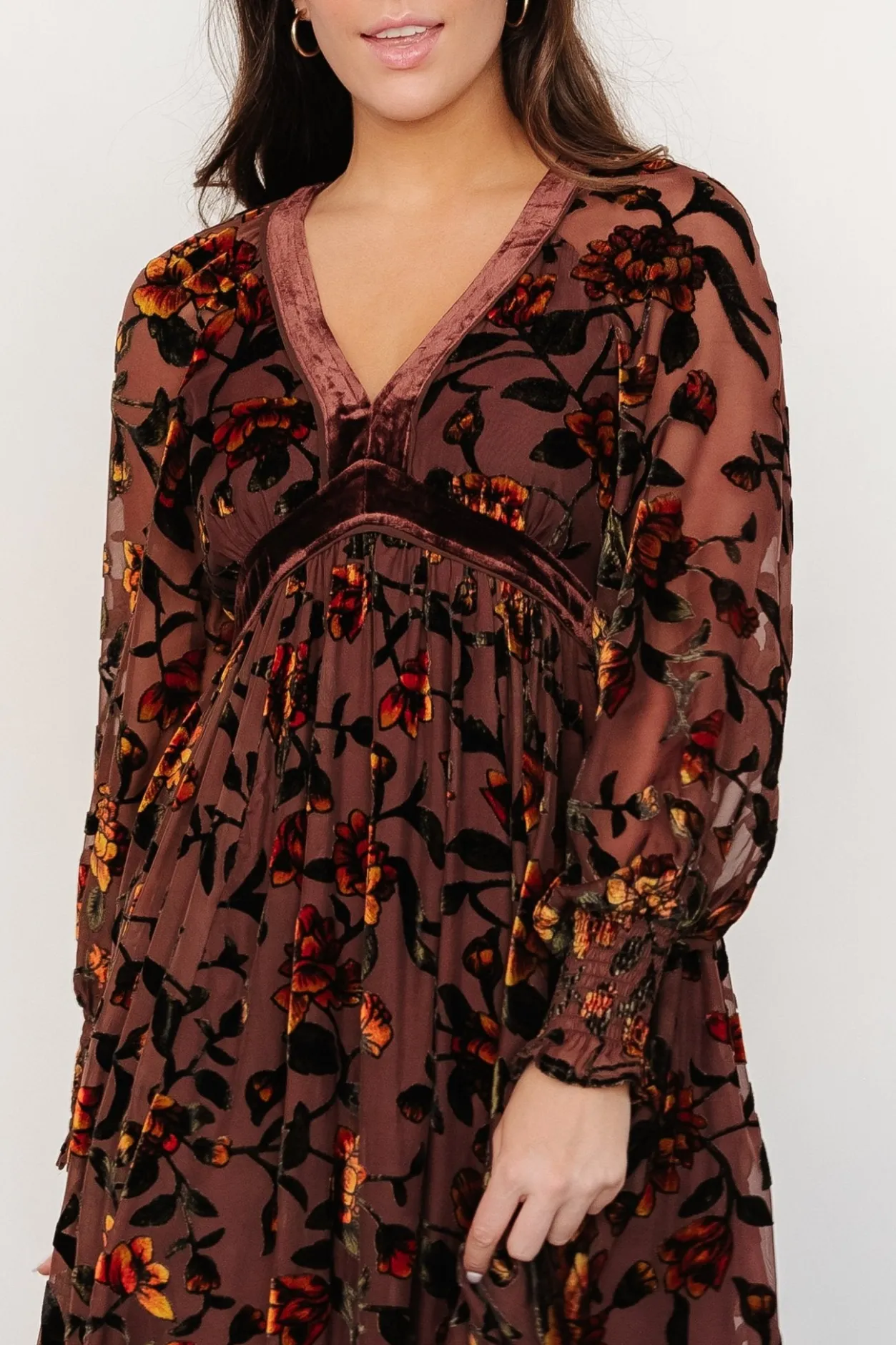 Sale Baltic Born Adele Velvet Dress | Clove + Amber Floral Clove+AmberFloral