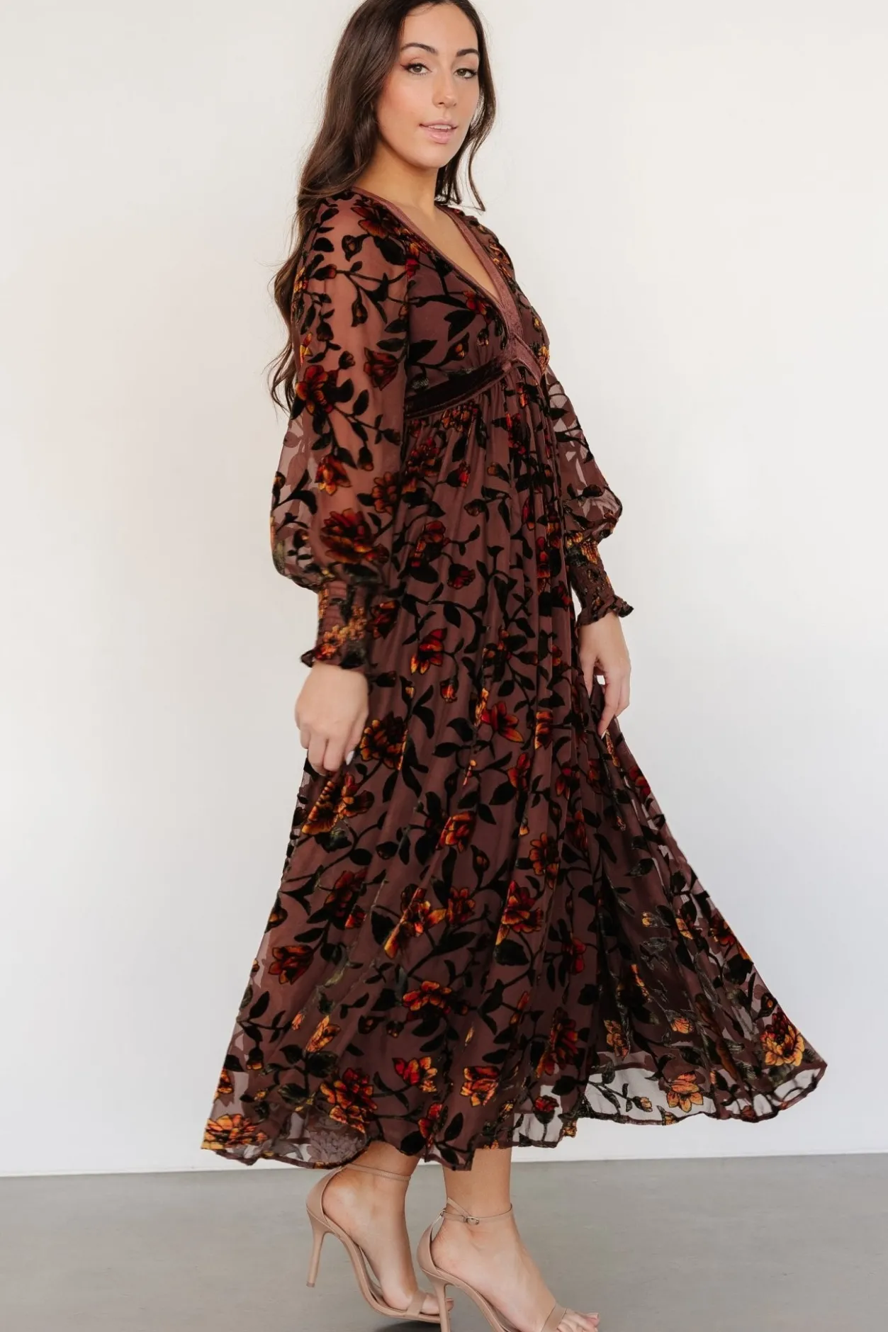 Sale Baltic Born Adele Velvet Dress | Clove + Amber Floral Clove+AmberFloral