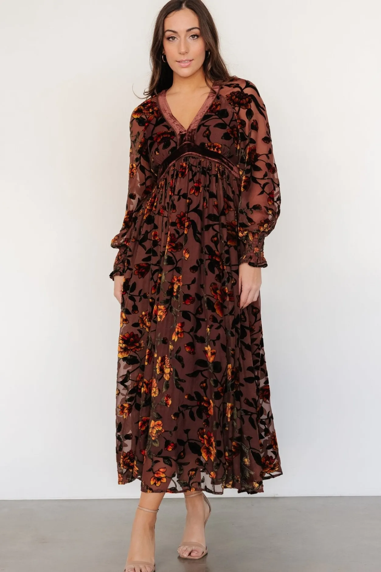 Sale Baltic Born Adele Velvet Dress | Clove + Amber Floral Clove+AmberFloral