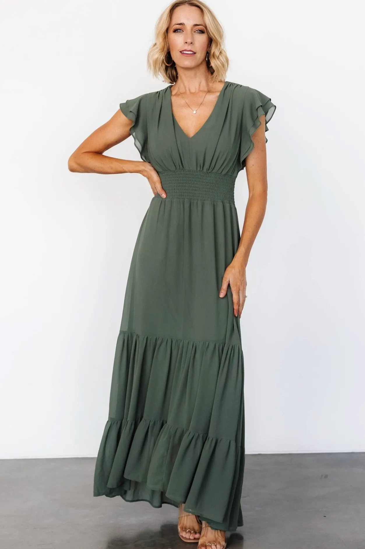 Clearance Baltic Born Adelina Maxi Dress | Dark Sage DarkSage