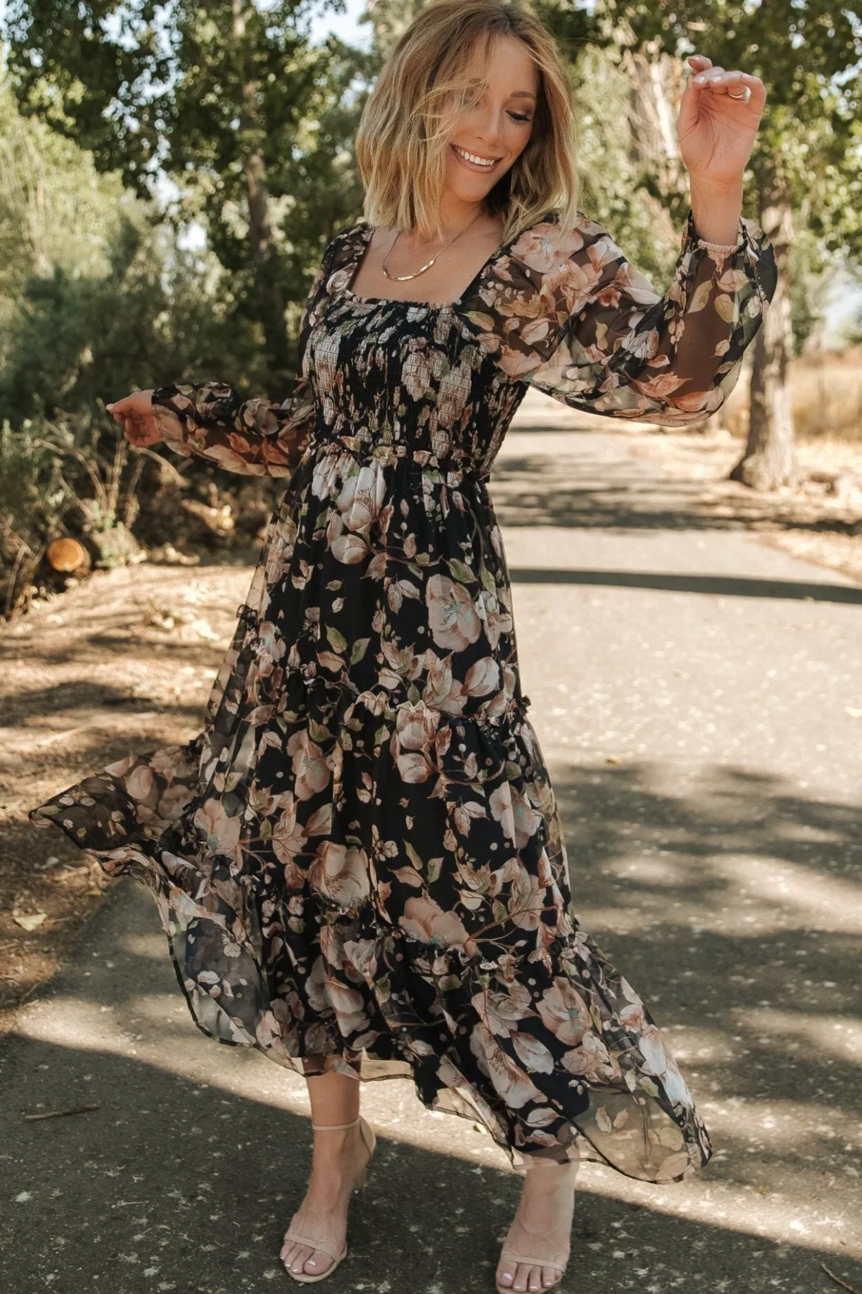 Hot Baltic Born Adeline Smocked Maxi Dress | Midnight Floral MidnightFloral