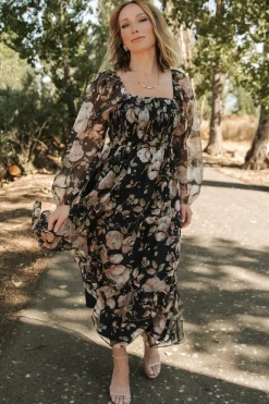 Hot Baltic Born Adeline Smocked Maxi Dress | Midnight Floral MidnightFloral