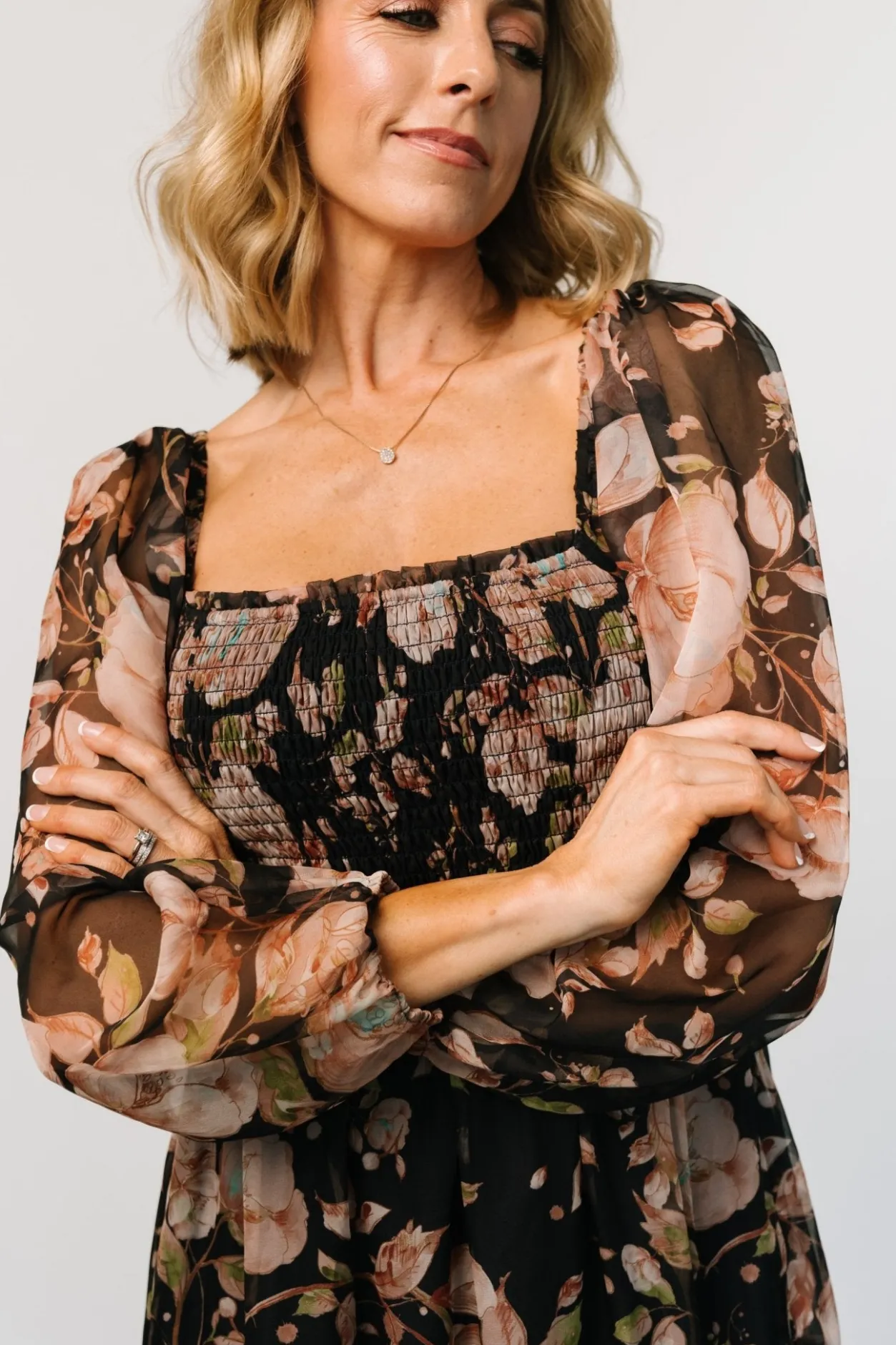 Hot Baltic Born Adeline Smocked Maxi Dress | Midnight Floral MidnightFloral