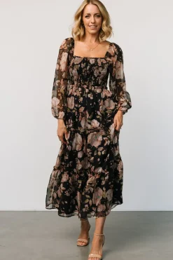 Hot Baltic Born Adeline Smocked Maxi Dress | Midnight Floral MidnightFloral