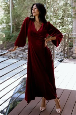 Clearance Baltic Born Adelita Velvet Maxi Dress | Merlot