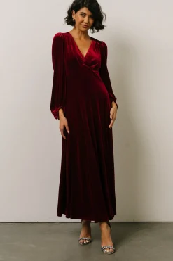 Clearance Baltic Born Adelita Velvet Maxi Dress | Merlot