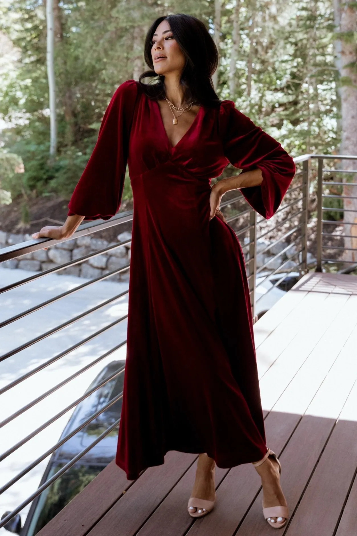 Clearance Baltic Born Adelita Velvet Maxi Dress | Merlot
