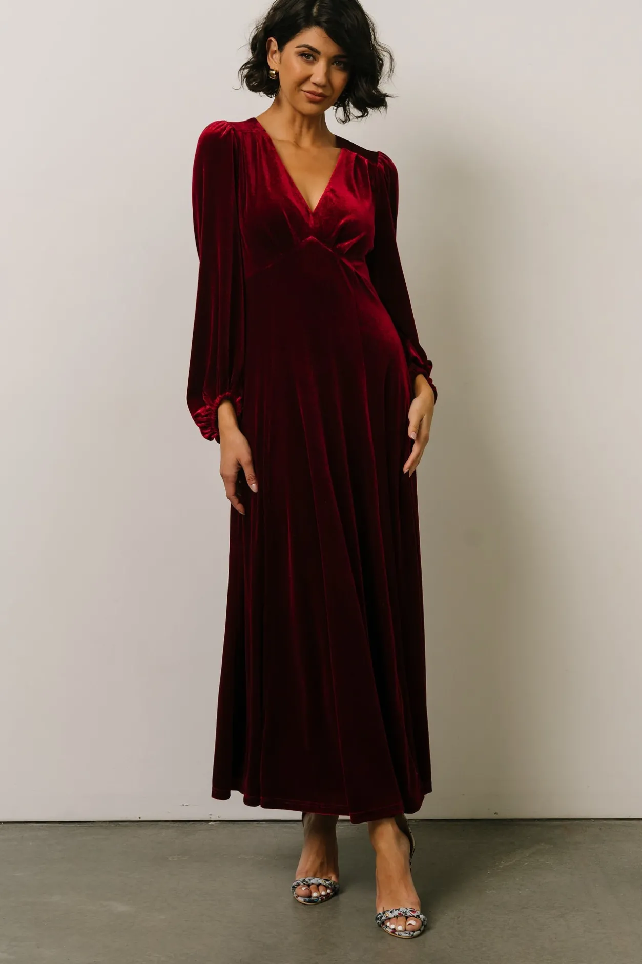 Clearance Baltic Born Adelita Velvet Maxi Dress | Merlot