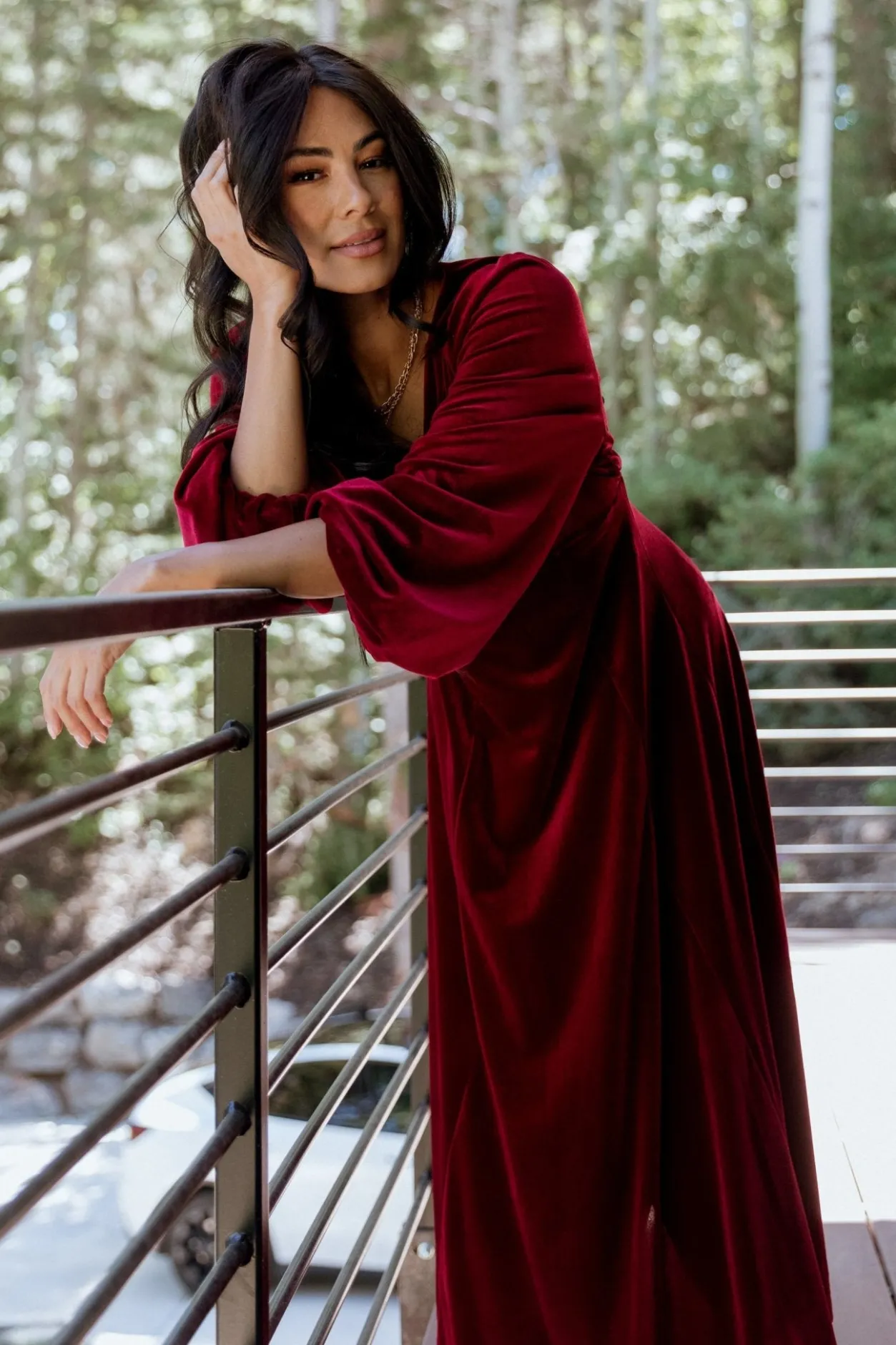 Clearance Baltic Born Adelita Velvet Maxi Dress | Merlot