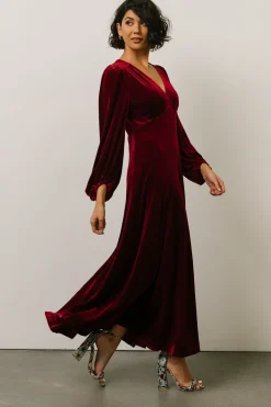 Clearance Baltic Born Adelita Velvet Maxi Dress | Merlot
