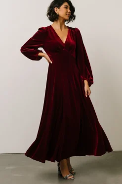 Clearance Baltic Born Adelita Velvet Maxi Dress | Merlot