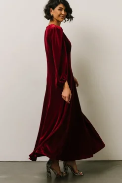 Clearance Baltic Born Adelita Velvet Maxi Dress | Merlot