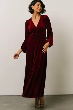 Clearance Baltic Born Adelita Velvet Maxi Dress | Merlot