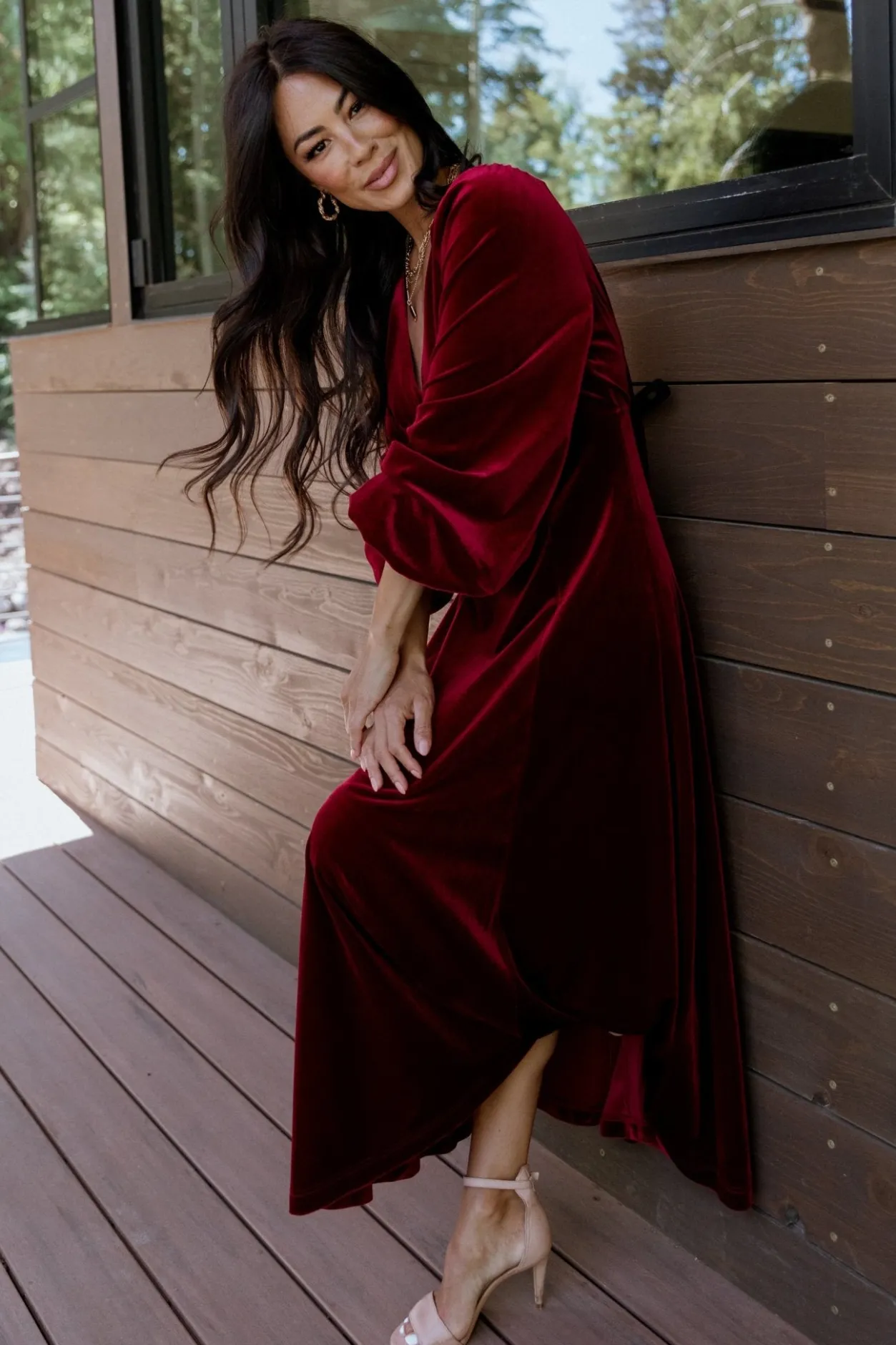 Clearance Baltic Born Adelita Velvet Maxi Dress | Merlot