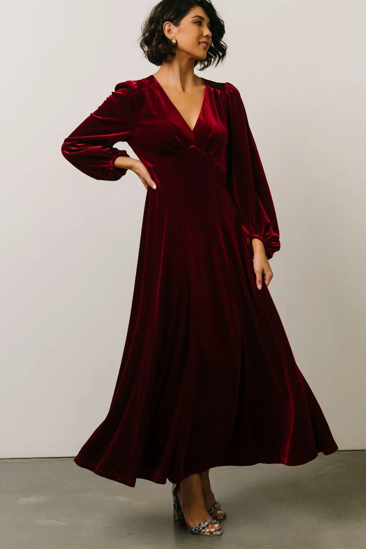 Clearance Baltic Born Adelita Velvet Maxi Dress | Merlot