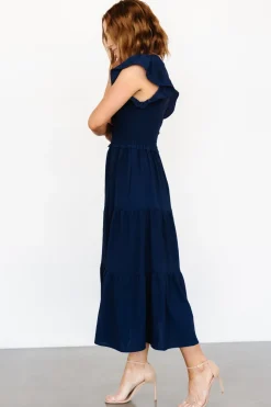 Sale Baltic Born Afton Smocked Tiered Dress | Navy