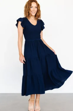 Sale Baltic Born Afton Smocked Tiered Dress | Navy