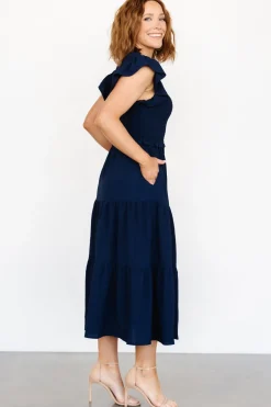 Sale Baltic Born Afton Smocked Tiered Dress | Navy