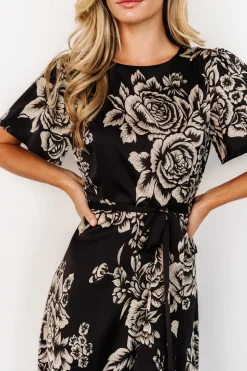 Online Baltic Born Agnes Satin Maxi Dress | Black + Cream Floral Black+CreamFloral