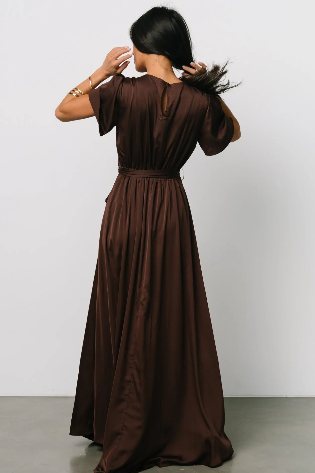 Sale Baltic Born Agnes Satin Maxi Dress | Espresso