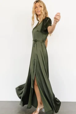 Online Baltic Born Agnes Satin Maxi Dress | Juniper Green JuniperGreen