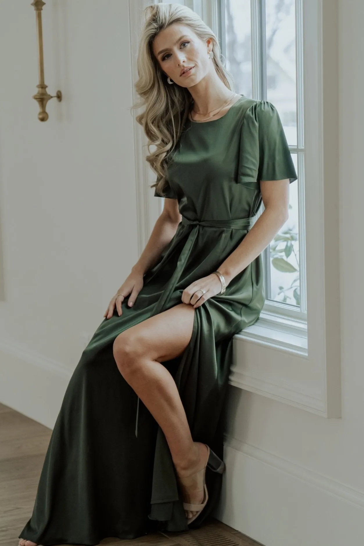 Online Baltic Born Agnes Satin Maxi Dress | Juniper Green JuniperGreen