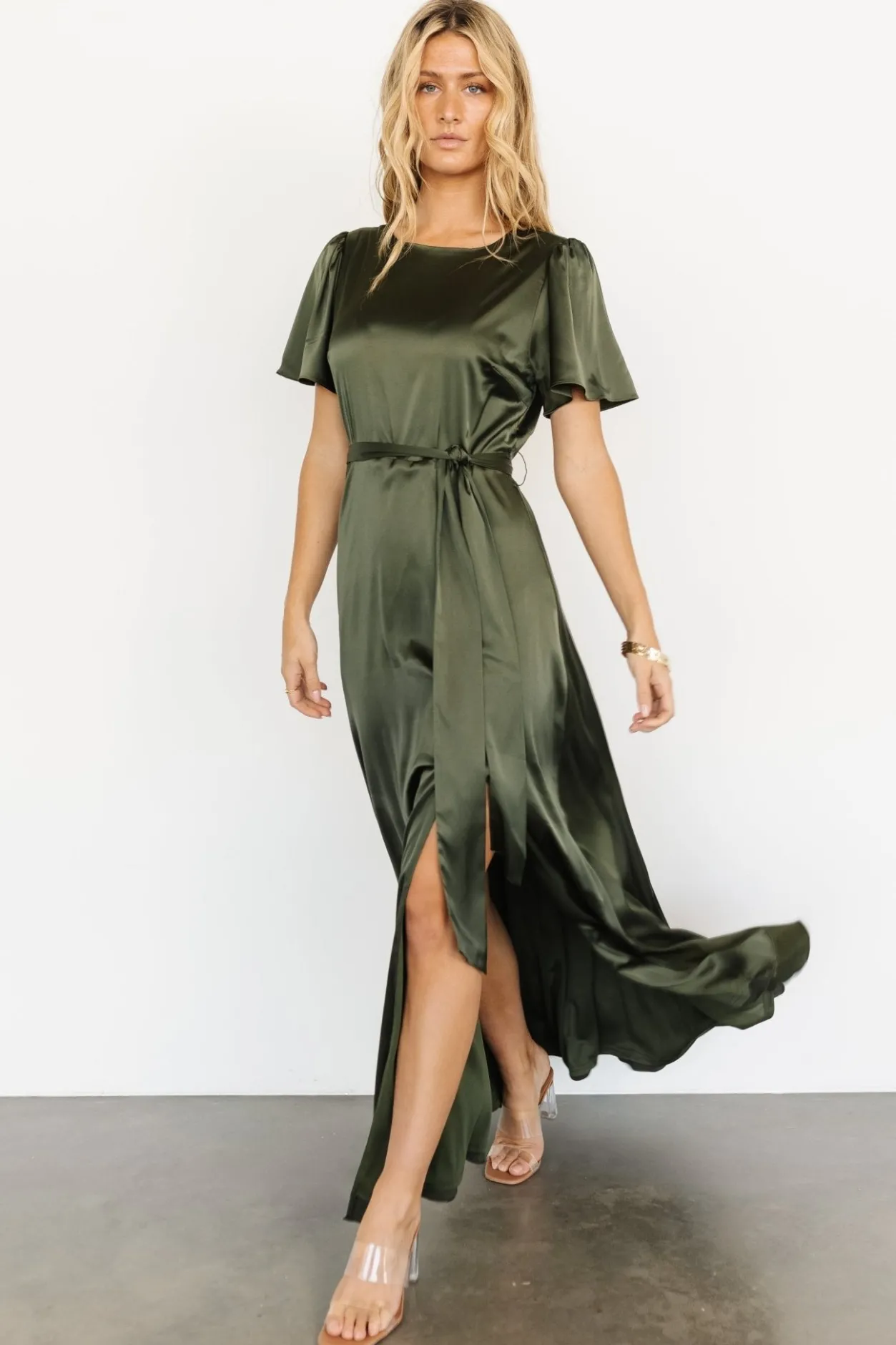 Online Baltic Born Agnes Satin Maxi Dress | Juniper Green JuniperGreen