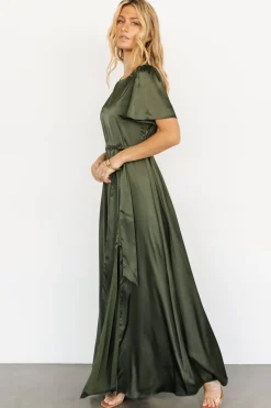 Online Baltic Born Agnes Satin Maxi Dress | Juniper Green JuniperGreen