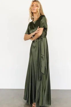 Online Baltic Born Agnes Satin Maxi Dress | Juniper Green JuniperGreen