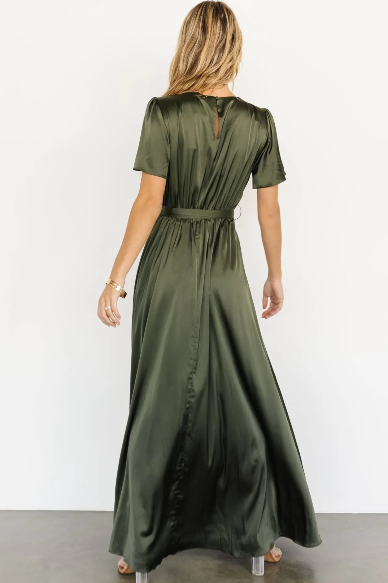 Online Baltic Born Agnes Satin Maxi Dress | Juniper Green JuniperGreen