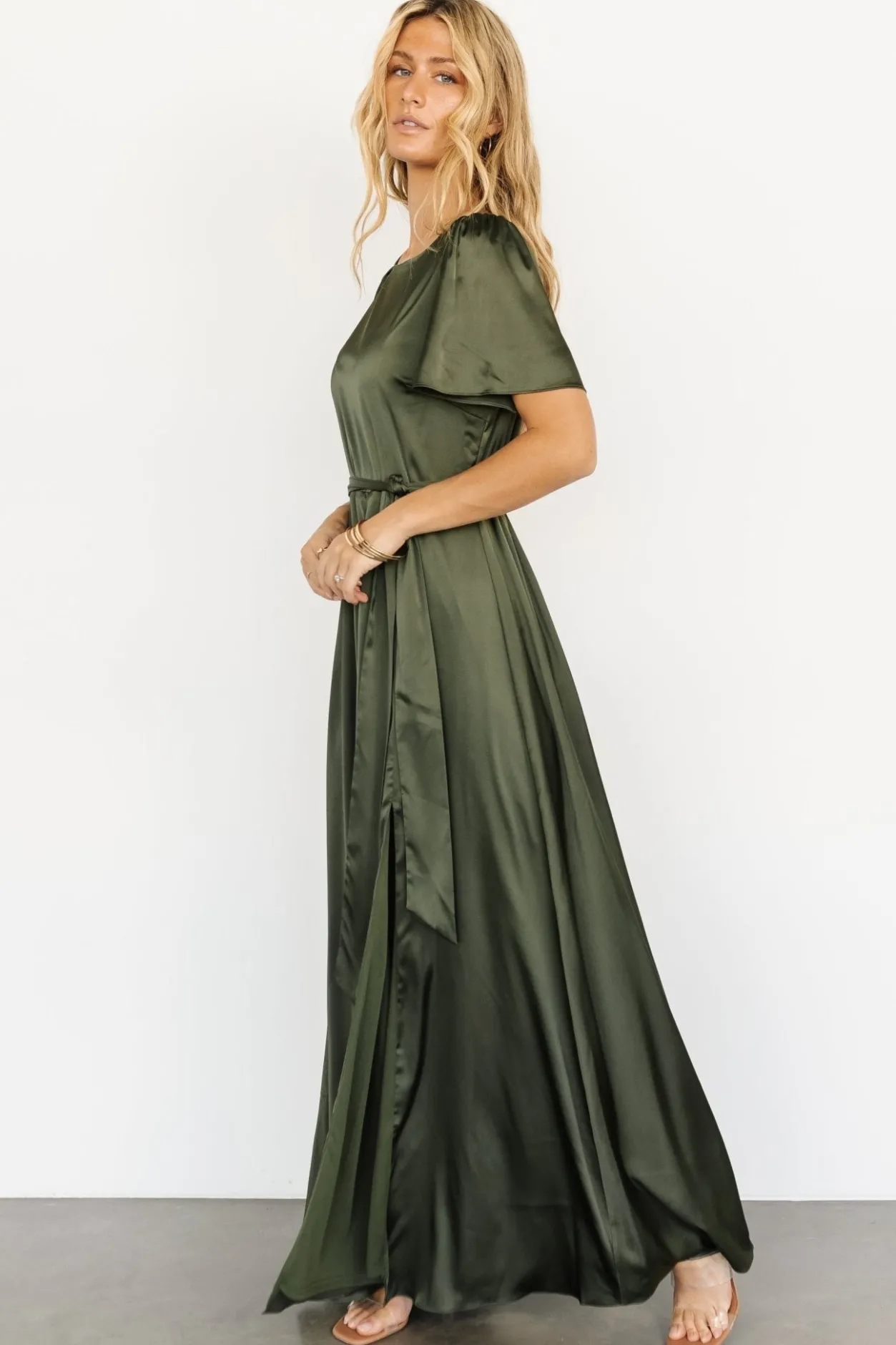 Online Baltic Born Agnes Satin Maxi Dress | Juniper Green JuniperGreen