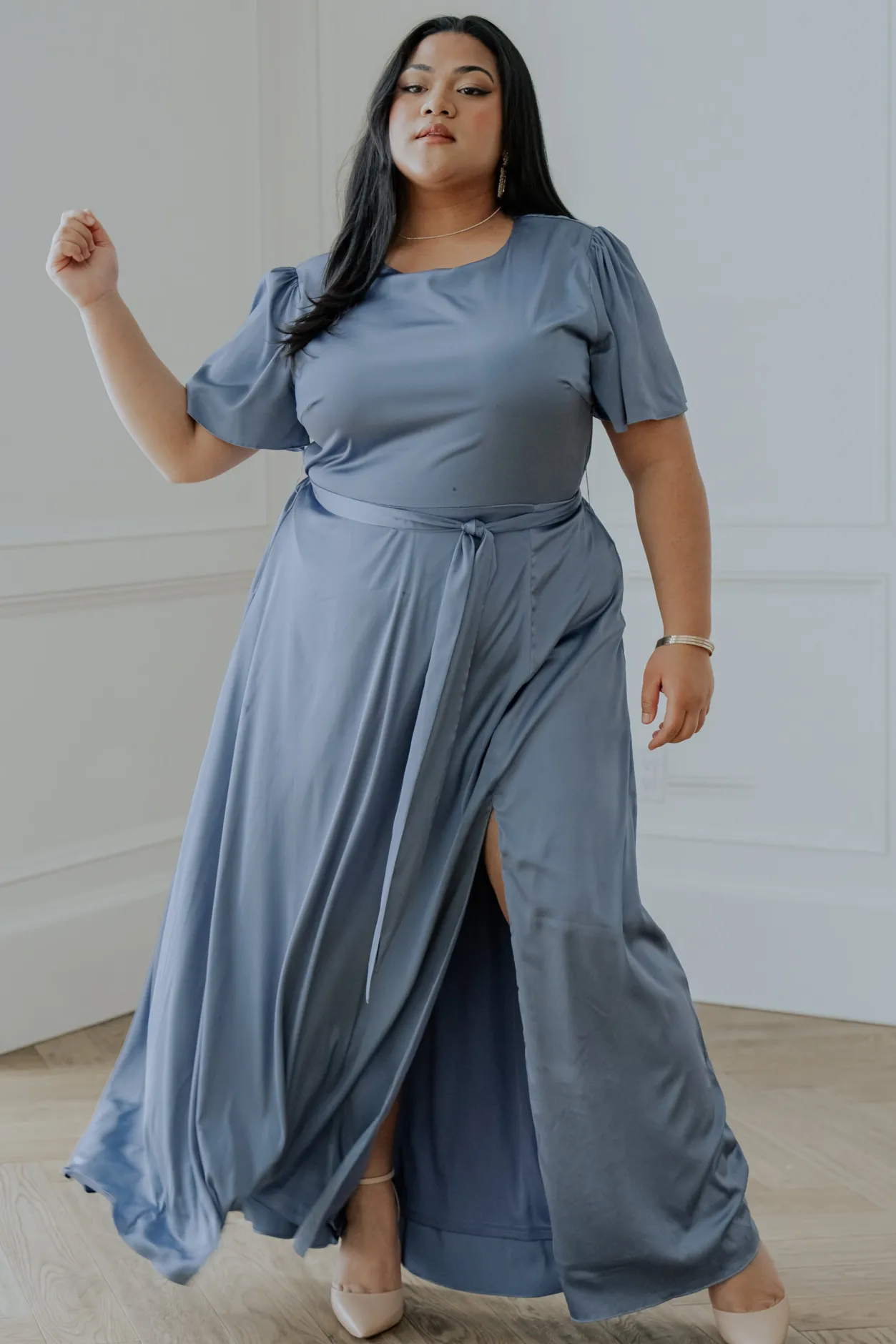 Best Baltic Born Agnes Satin Maxi Dress | Whisper Blue WhisperBlue